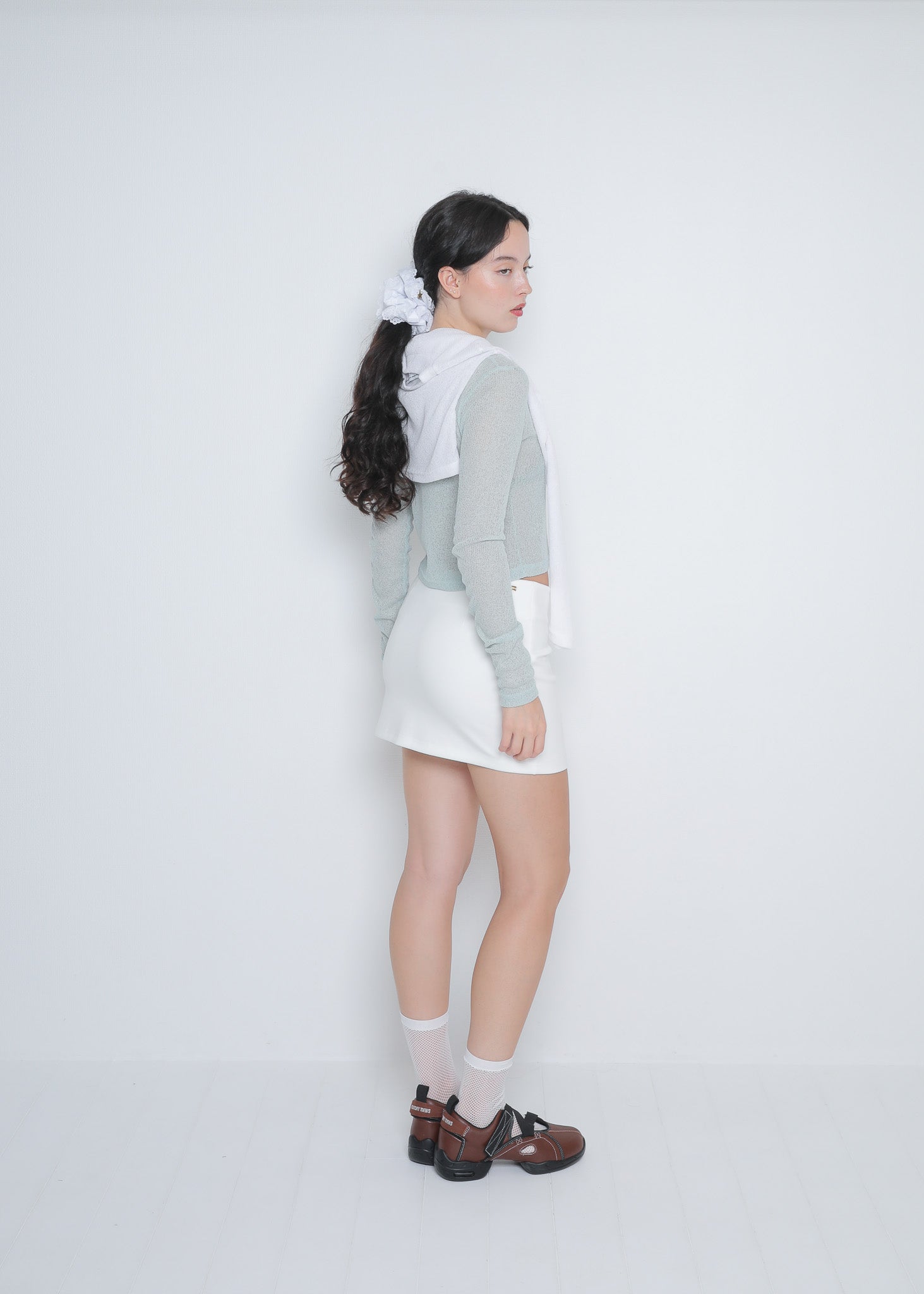 Molly see-through long sleeve knit top