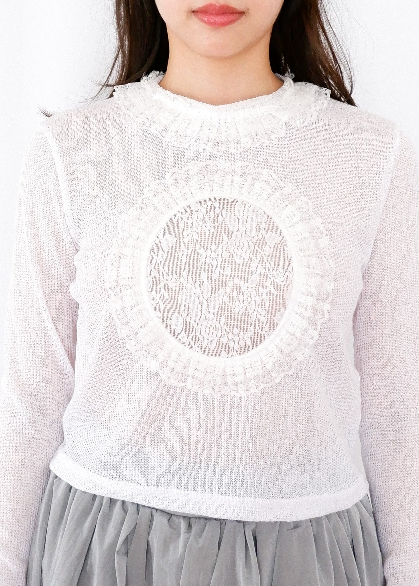 Molly see-through long sleeve knit top by Lina