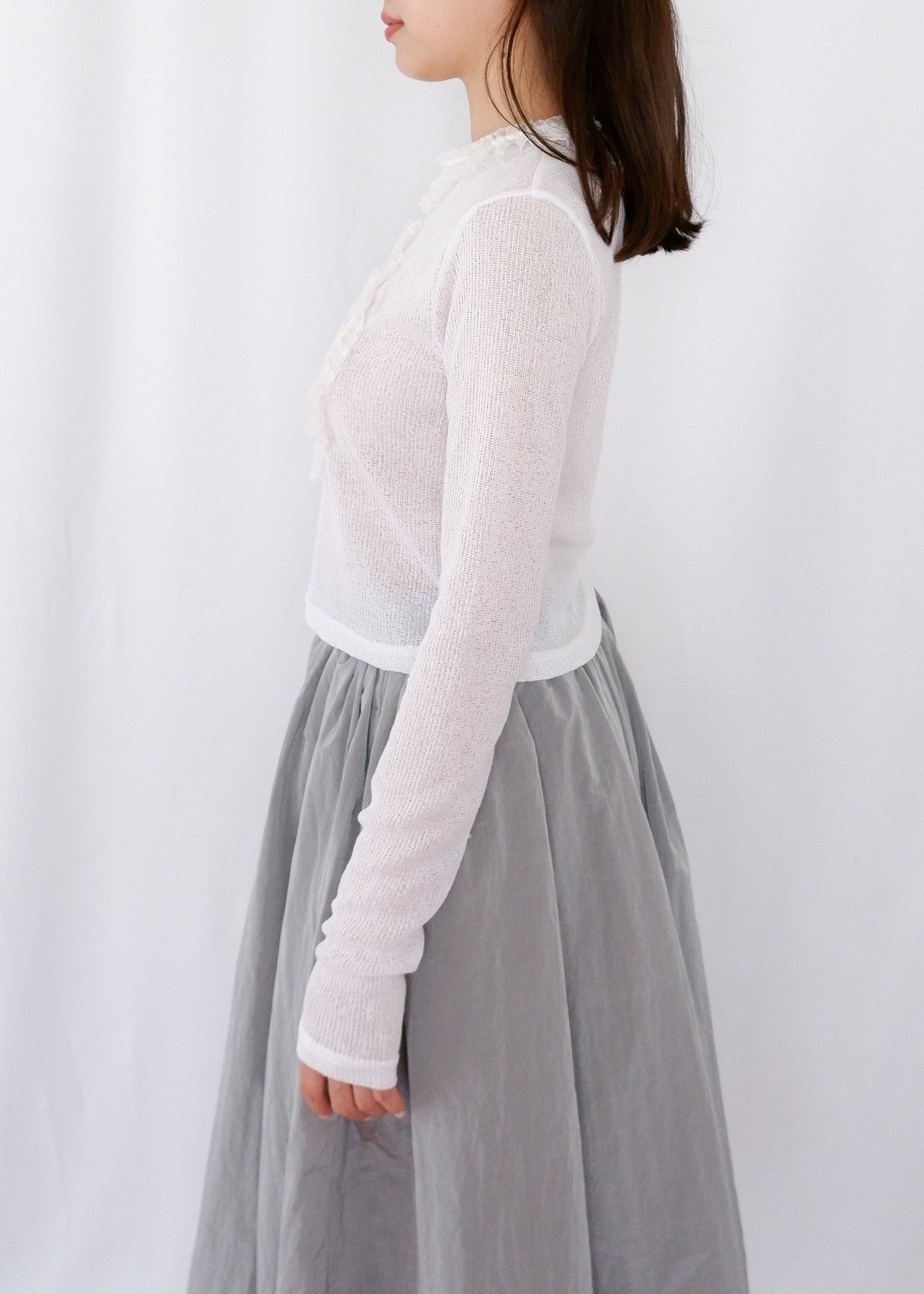 Molly see-through long sleeve knit top by Lina