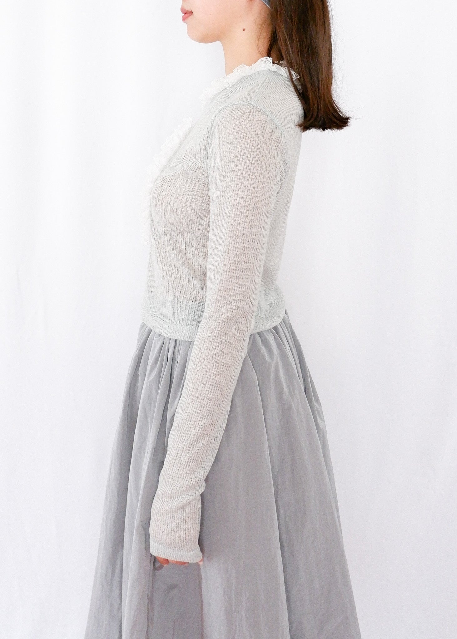 Molly see-through long sleeve knit top by Lina