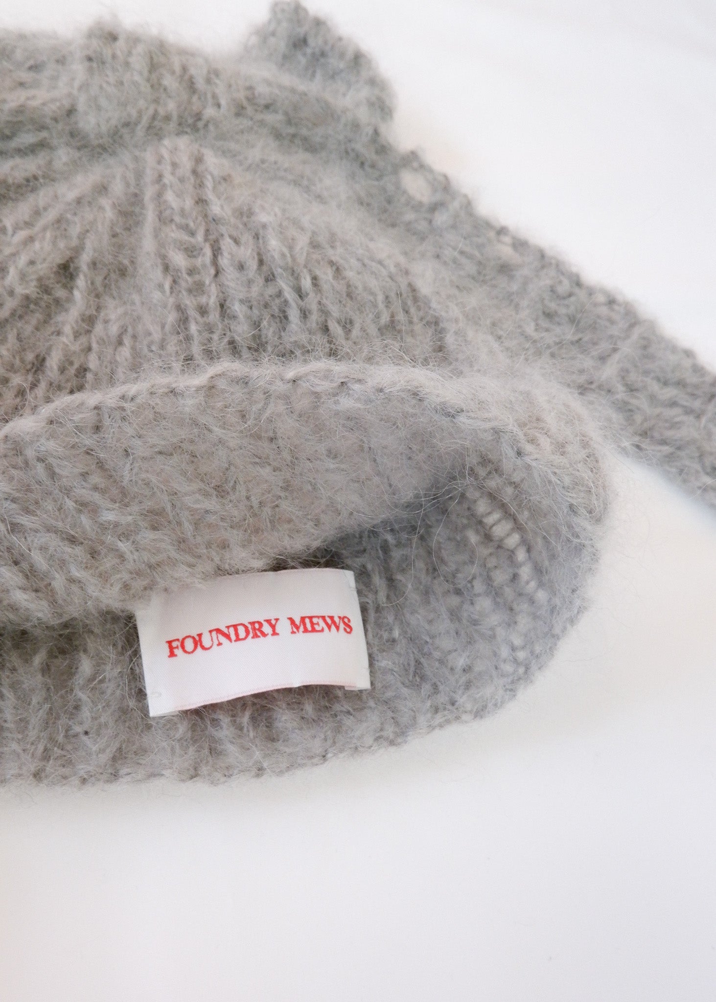 Mohair bow knit hat