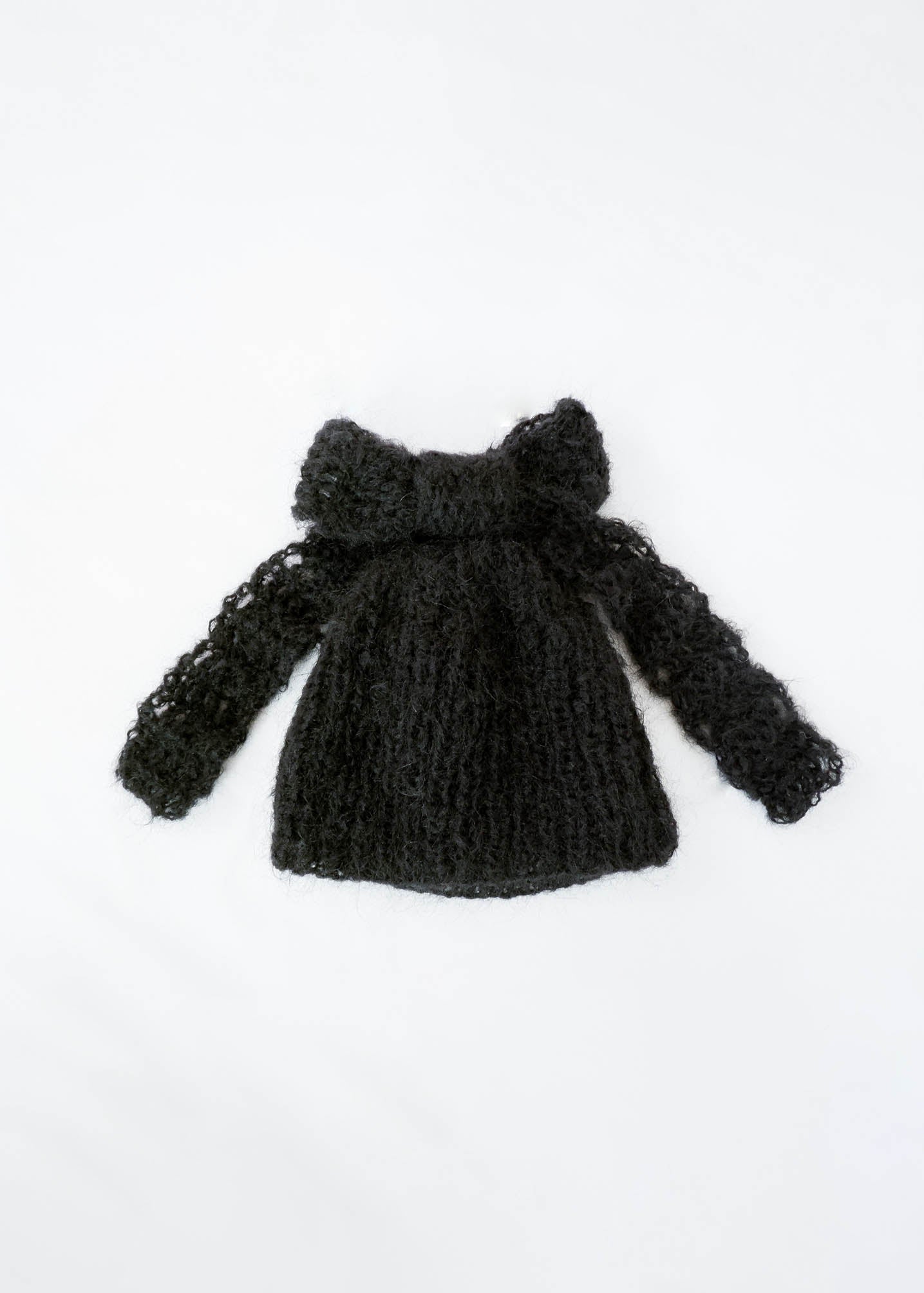 Mohair bow knit hat