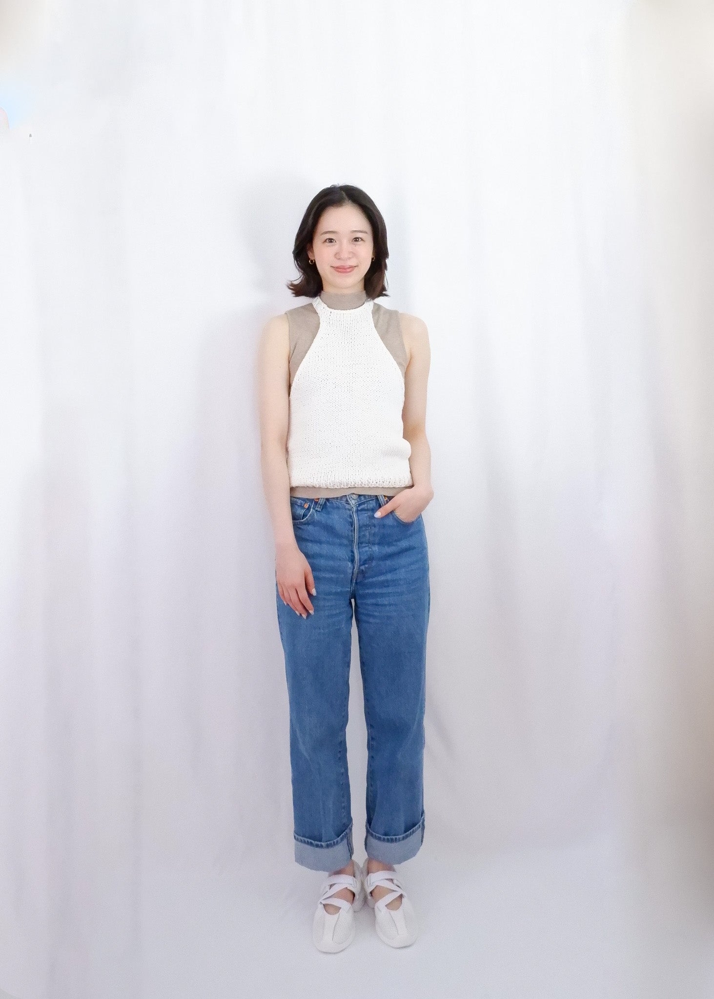 【SALE】Halter neck/ Summer knit tops