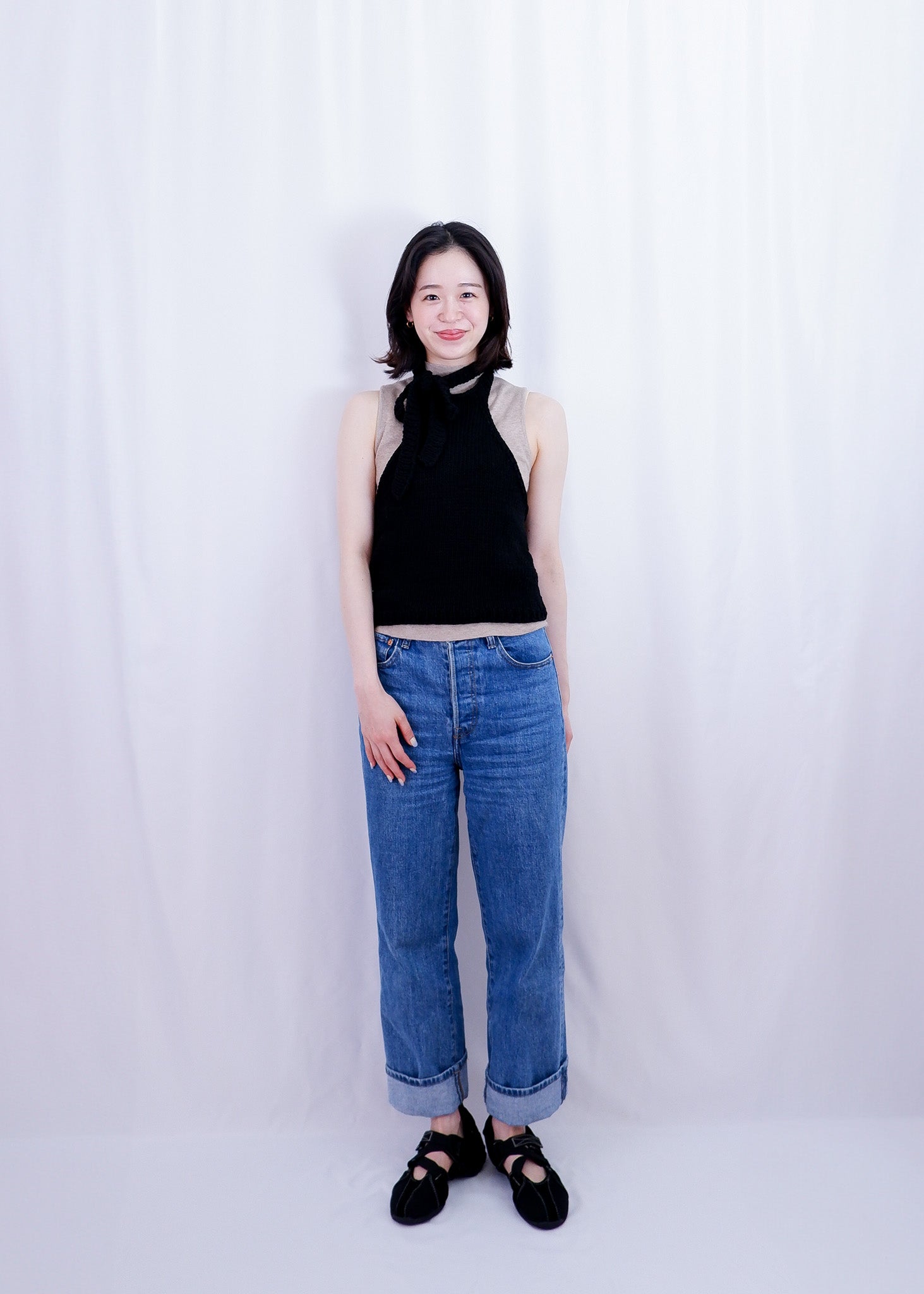 【SALE】Halter neck/ Summer knit tops