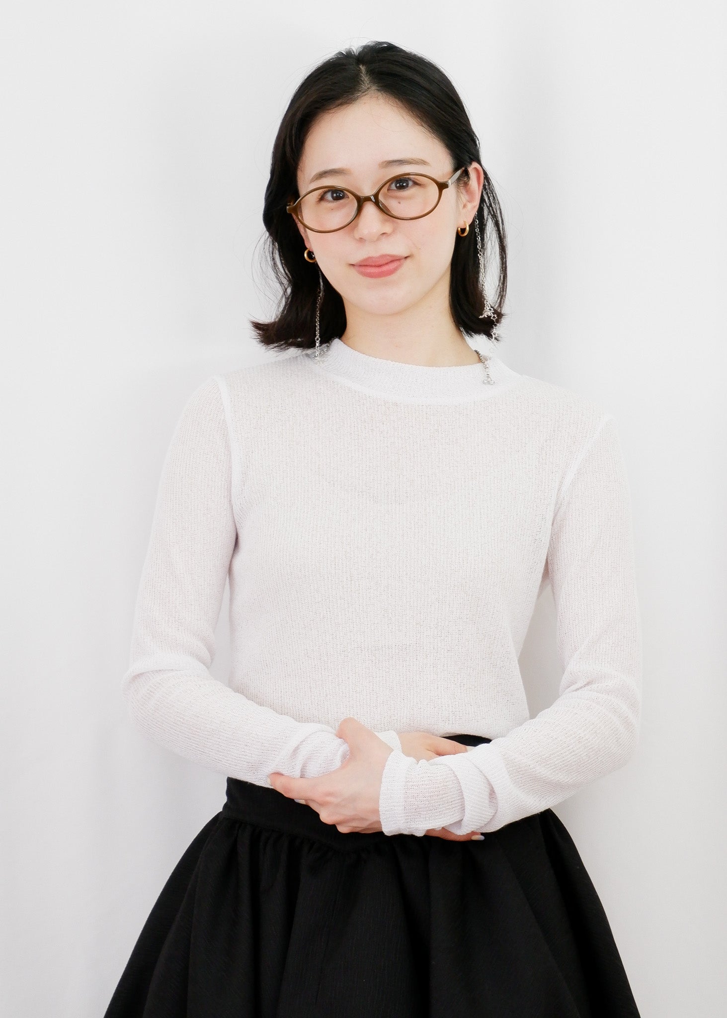 Molly see-through long sleeve knit top