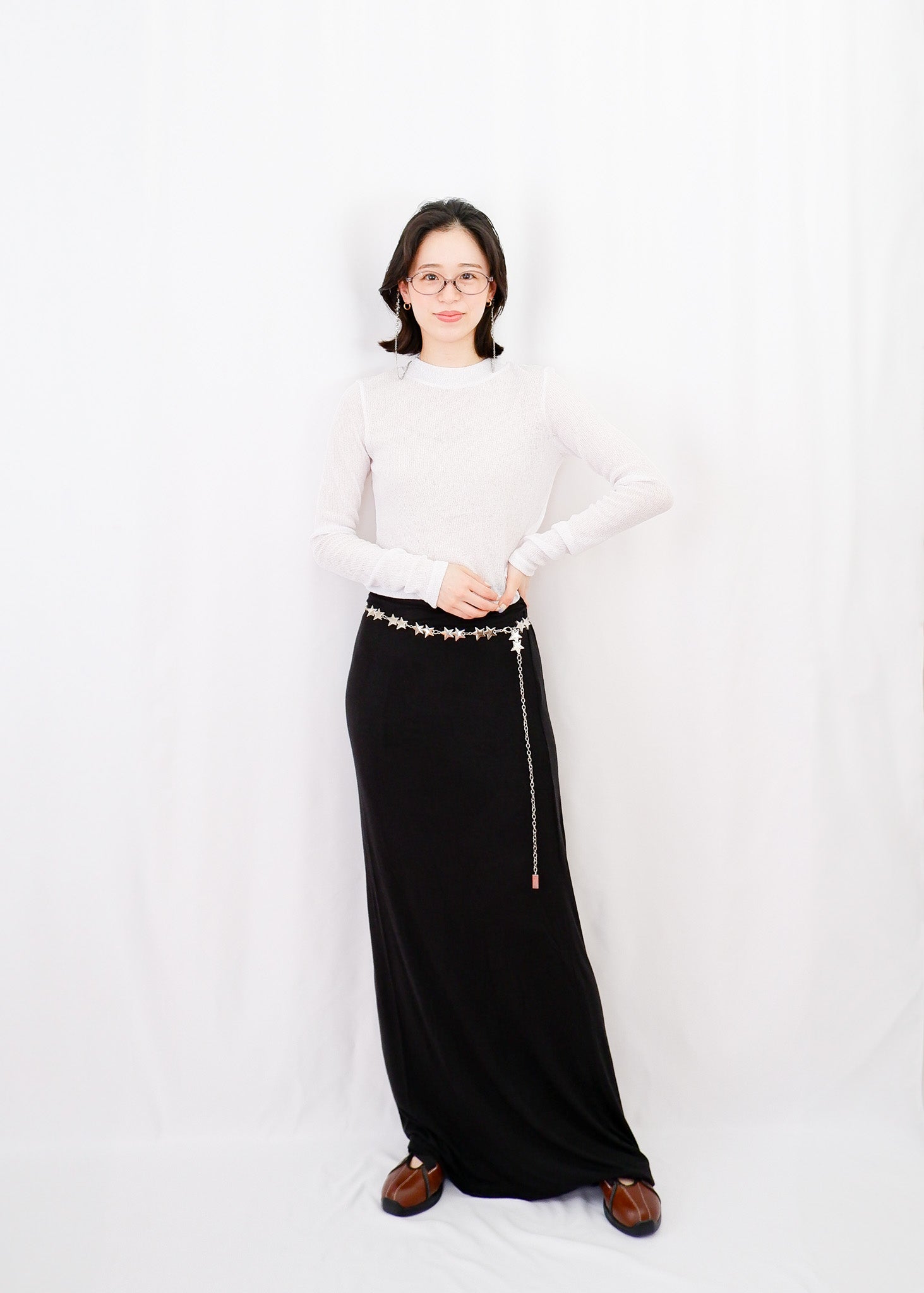 Molly see-through long sleeve knit top