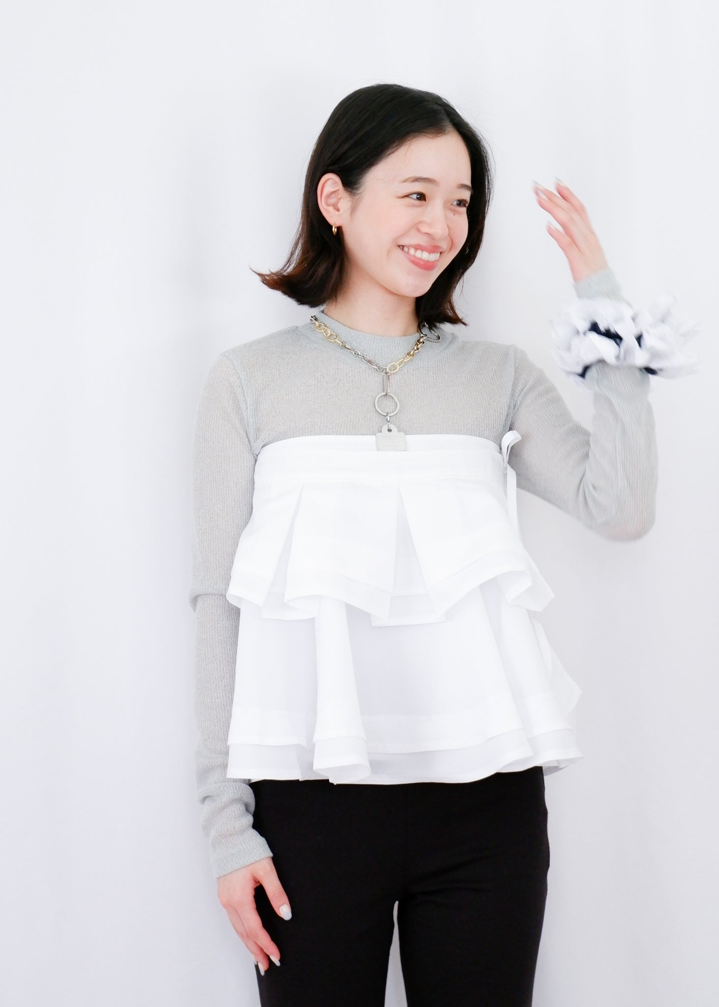 Molly see-through long sleeve knit top