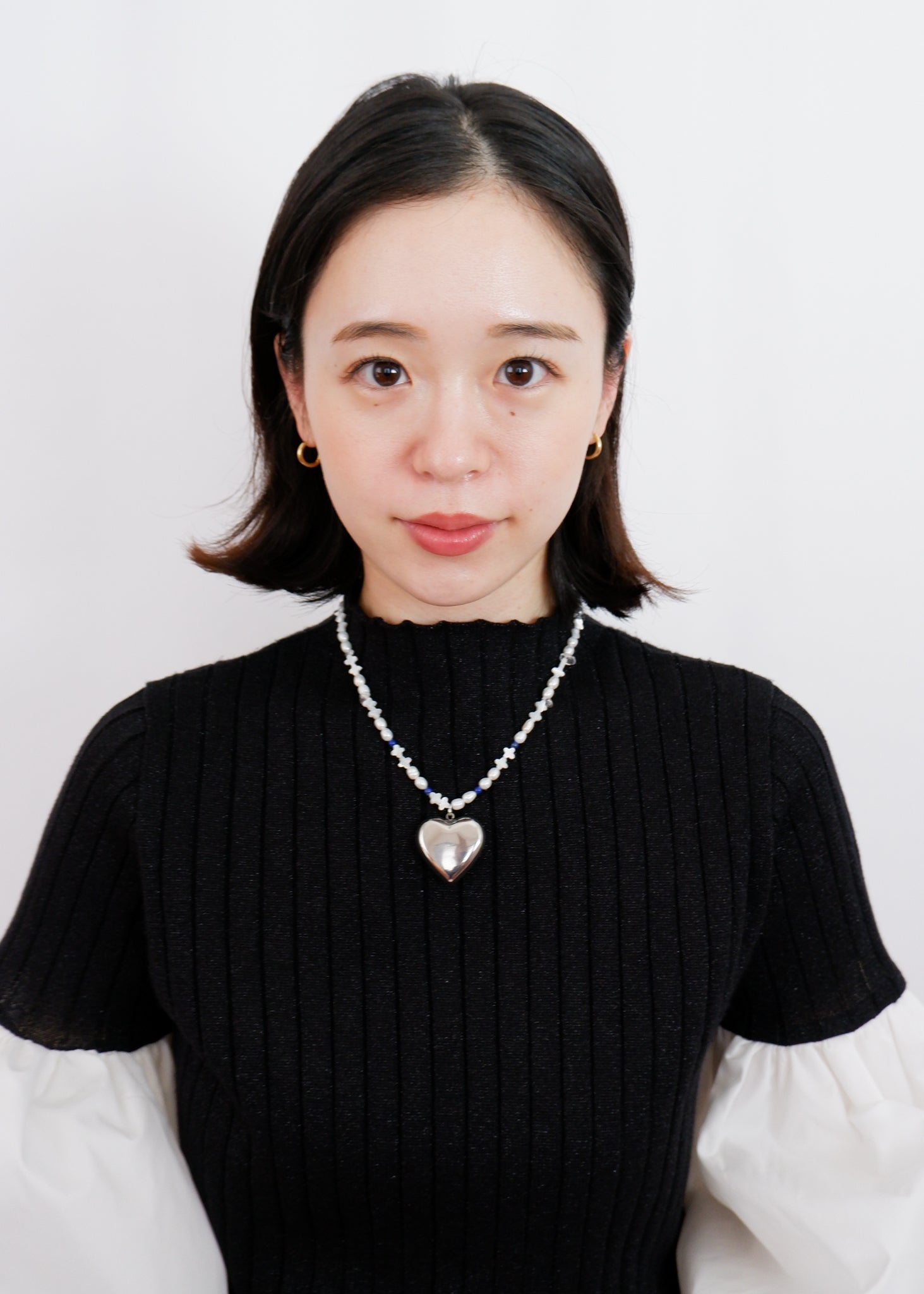 【SALE】HEART NECKLACE PEARL (a-3)