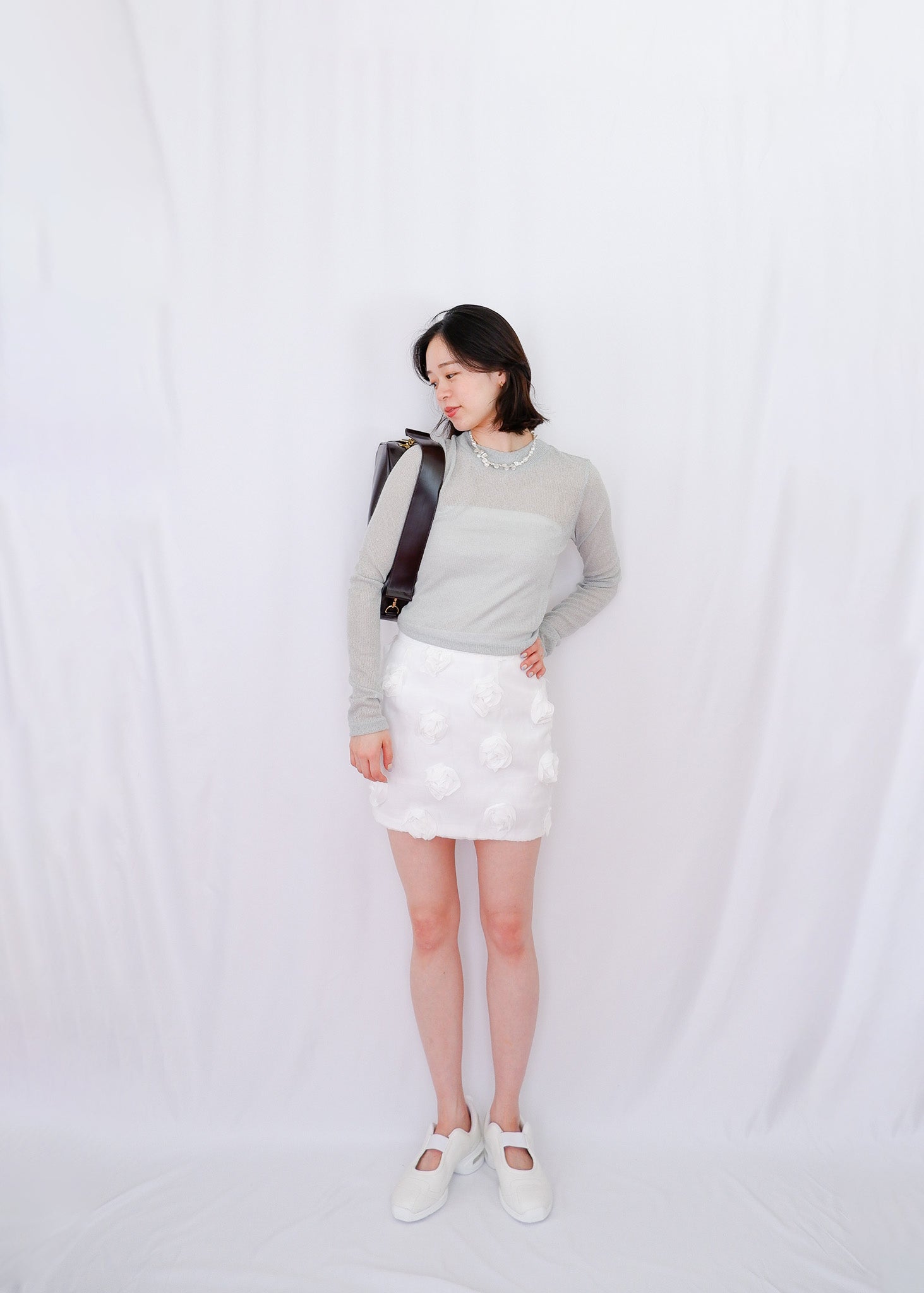 Molly see-through long sleeve knit top