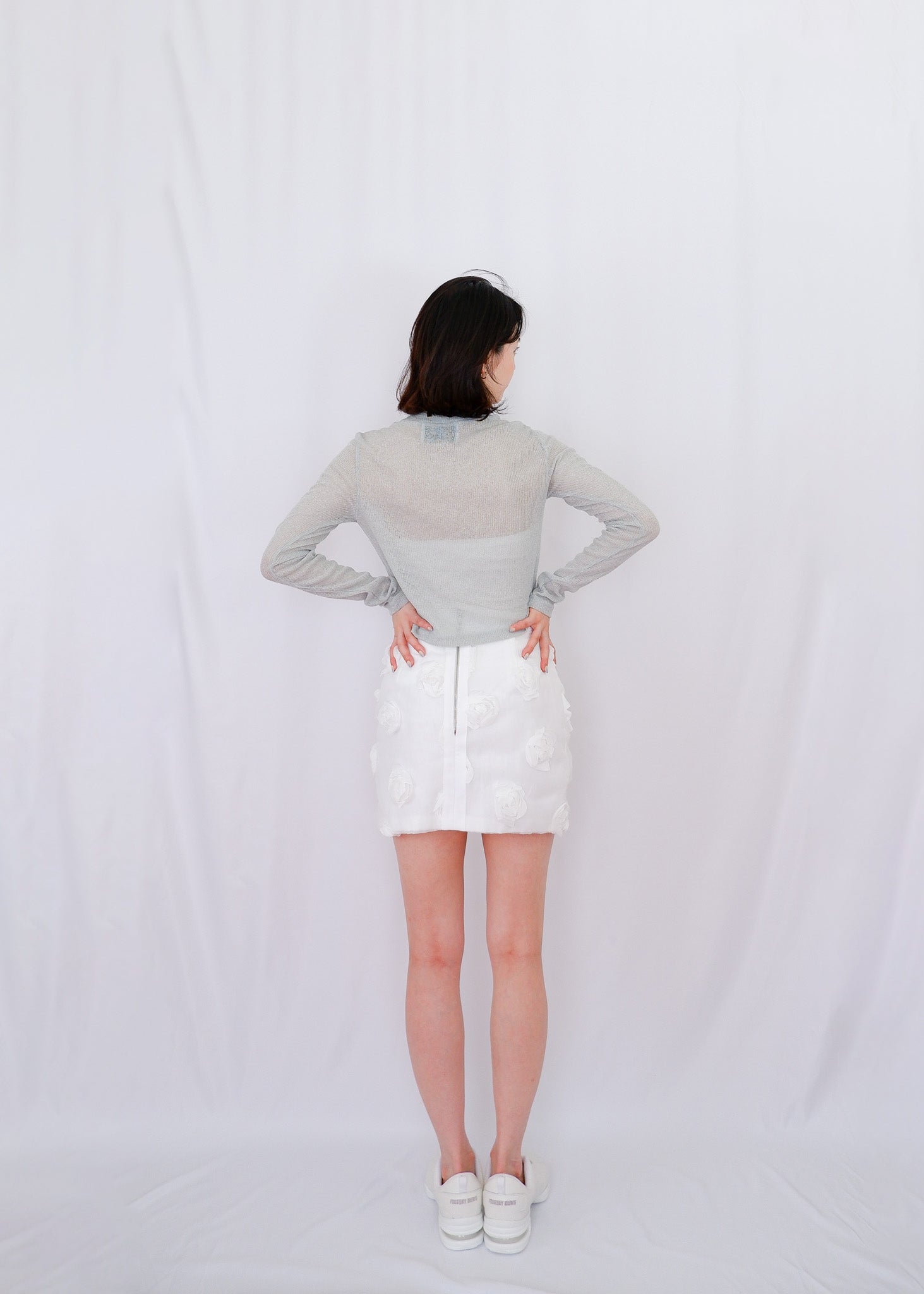 Molly see-through long sleeve knit top