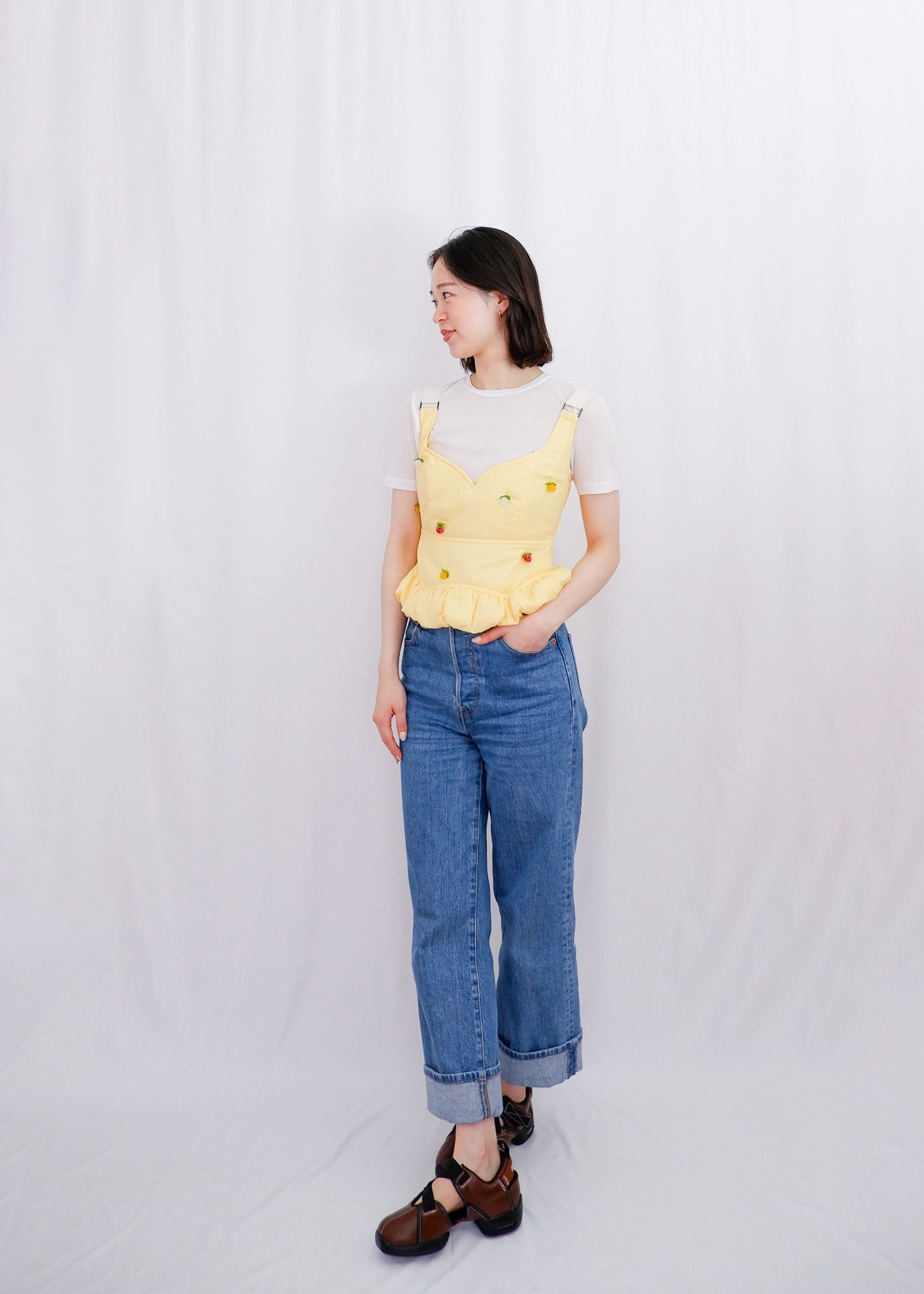 BENJAMIN YELLOW | BEADED BUSTIER