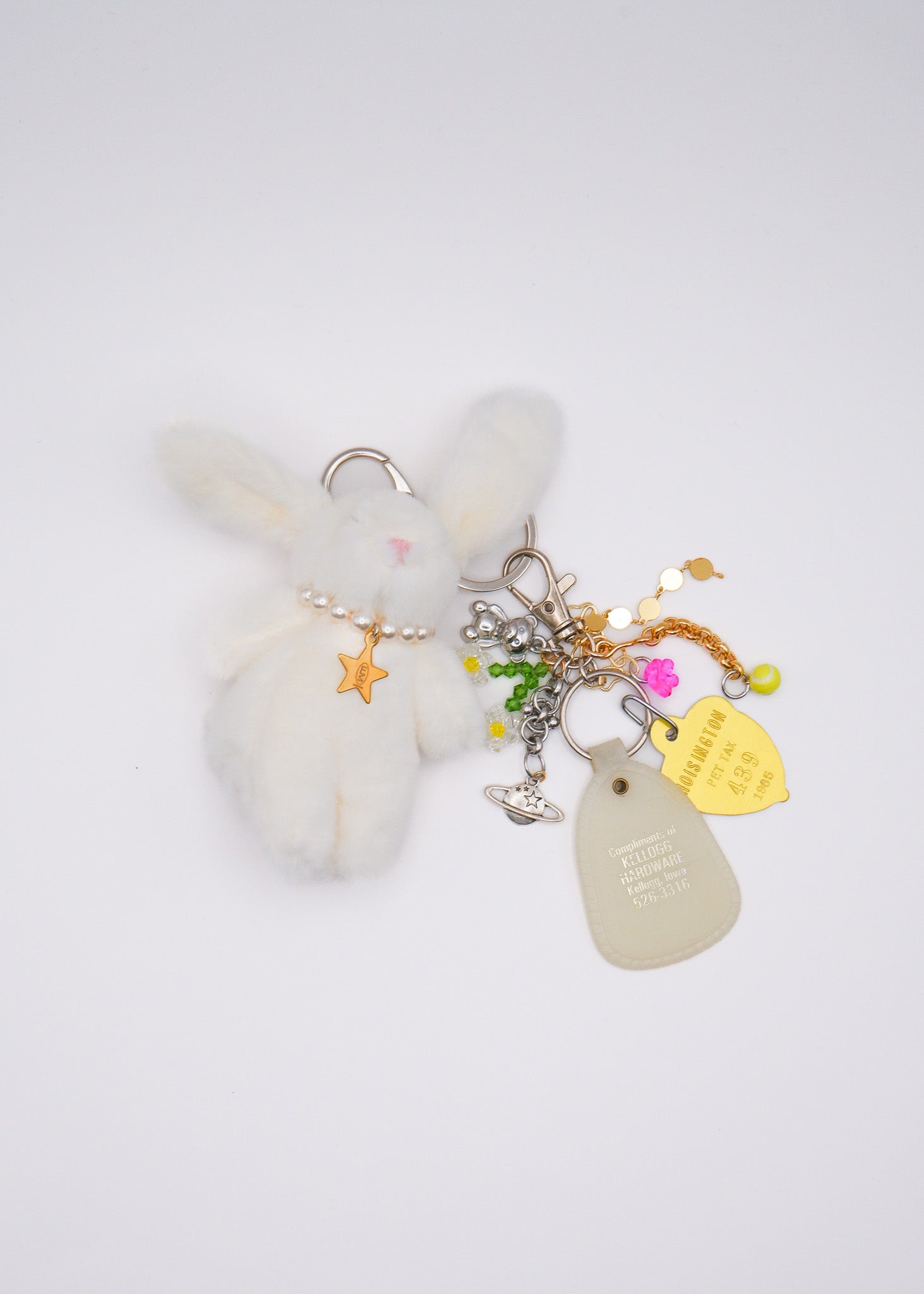 Petite Mews One of a Kind Bag Charm / white 18