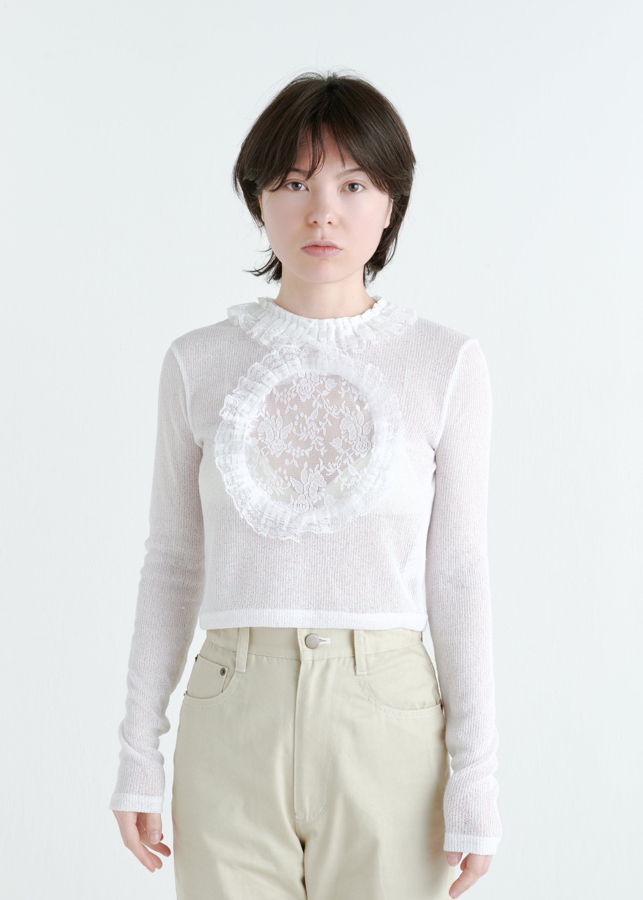 Molly see-through long sleeve knit top by Lina