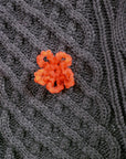 FM knit flower poncho