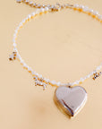 【SALE】HEART NECKLACE PEARL (b)