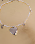 【SALE】HEART NECKLACE PEARL (c)