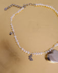 【SALE】HEART NECKLACE PEARL (c)