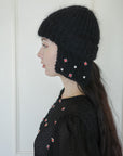 Mohair flying cap |FLOWER  BEADS