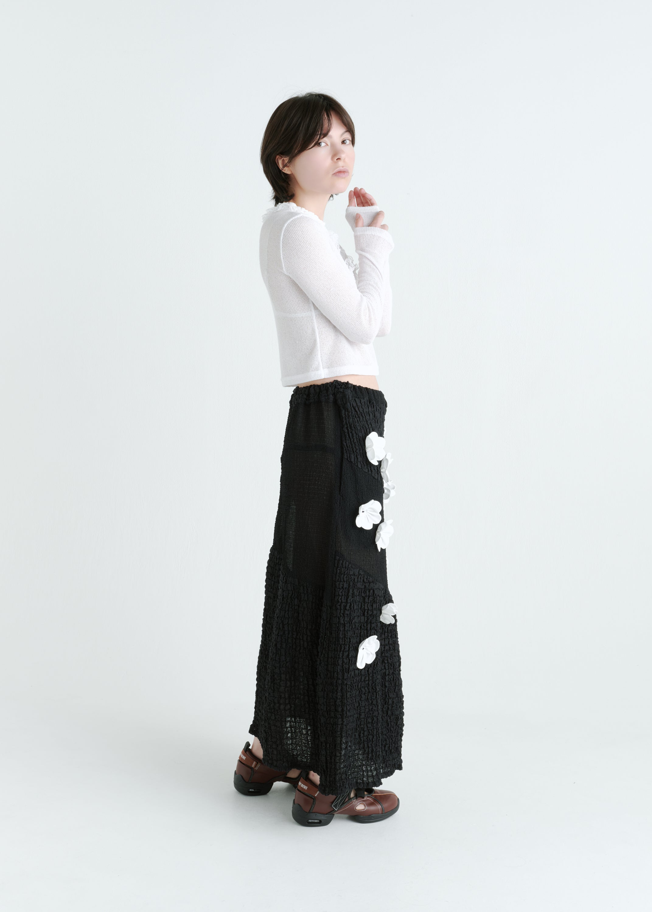 Molly see-through long sleeve knit top by Lina