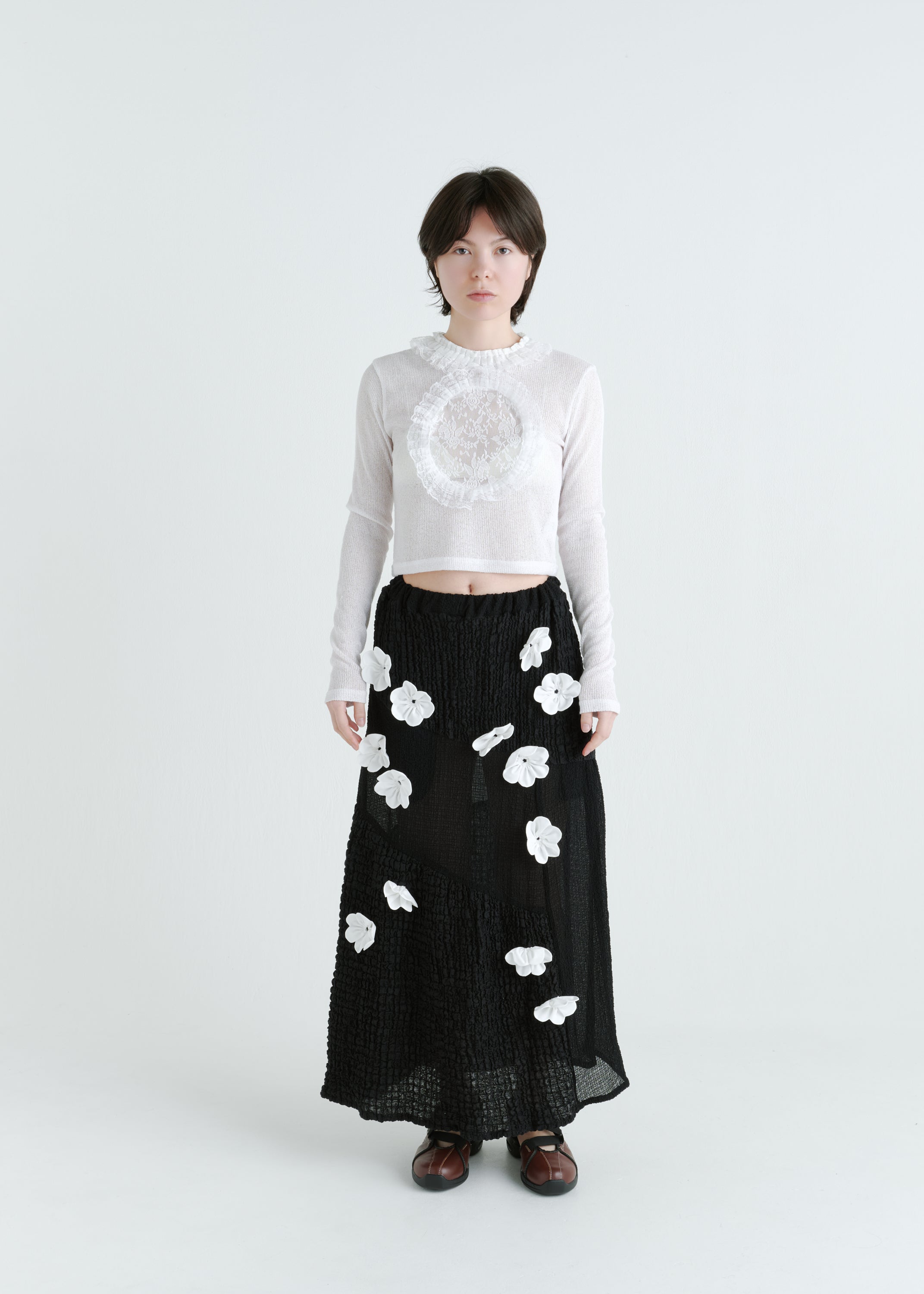 Molly see-through long sleeve knit top by Lina